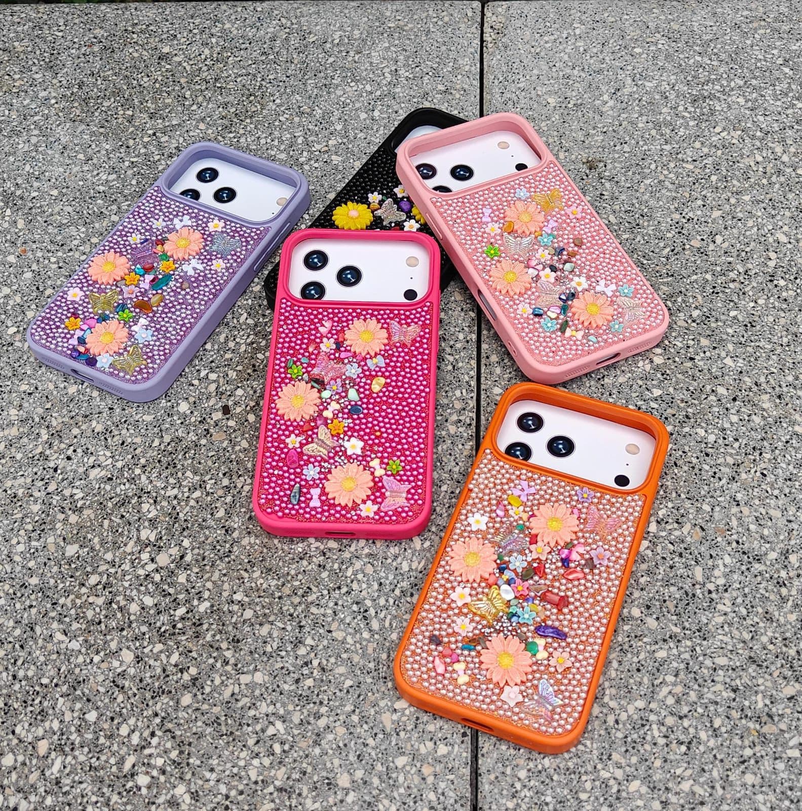 Coque Luxury Strass Éclatant — Édition Fleurs & Papillons 3D — APPLE | SILVIO STORE